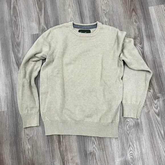 Eddie Bauer Other - Eddie Bauer Mens Beige Tan Crewneck Knit Sweater Size M Long Sleeve Casual